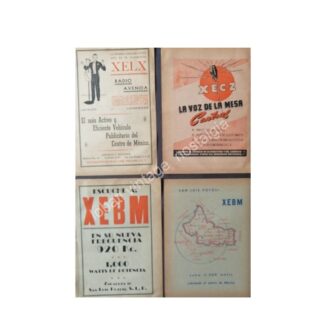 CARTEL ANTIGUO ORIGINAL DE 4 AFICHES RADIO DIFUSORAS DE SAN LUIS POTOSI 1940s-60s