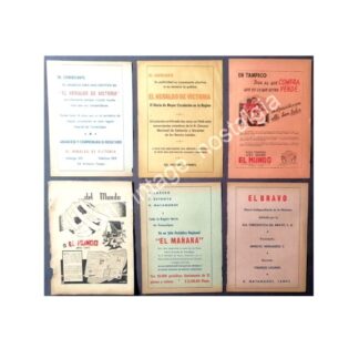 CARTEL ANTIGUO ORIGINAL DE SET DE 6 AFICHES PERIODICOS DE COAHUILA AÑOS 50s-60s