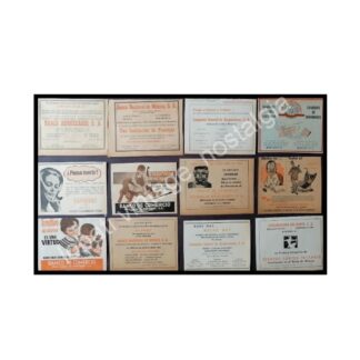 CARTEL ANTIGUO ORIGINAL DE SET DE 12 AFICHES, BANCOS DE MONTERREY AÑOS 40s-60s