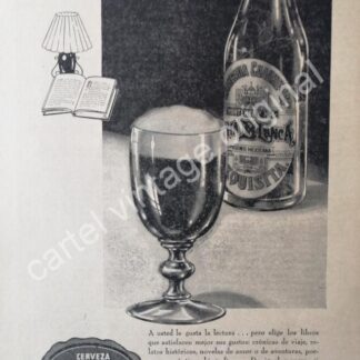 CARTEL ANTIGUO ORIGINAL DE CERVEZA CARTA BLANCA 1942 MONTERREY