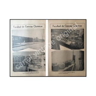 CARTEL ANTIGUO ORIGINAL DE FACULTAD DE QUIMICA UANL. 1944