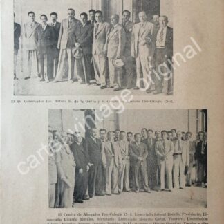 CARTEL ANTIGUO ORIGINAL DE NOTA . COMITE DEL NUEVO EDIFICIO COLEGIO CIVIL 1944