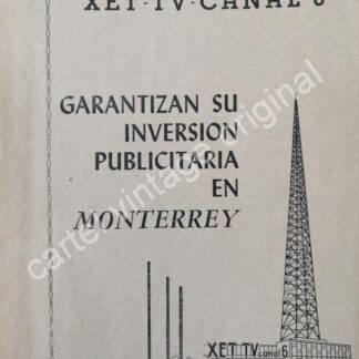 CARTEL ANTIGUO ORIGINAL DE ESTACION DE RADIO XET Y XET-TV MONTERREY 1959