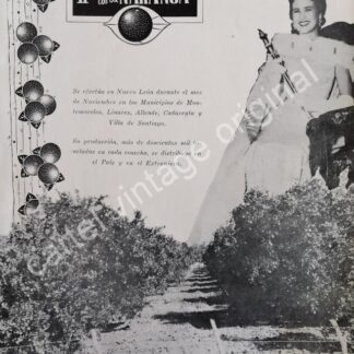 CARTEL ANTIGUO ORIGINAL DE SEGUNDA FERIA DE LA NARANJA NUEVO LEON 1959 /RARO