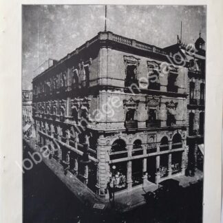 GRABADO ANTIGUO JOYERIA LA PERLA Y CATEDRAL 1924