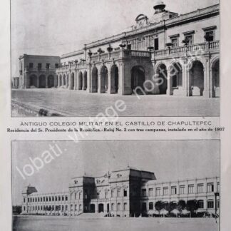 GRABADO ANTIGUO COLEGIOS MILITARES Y SUS RELOJES 1924