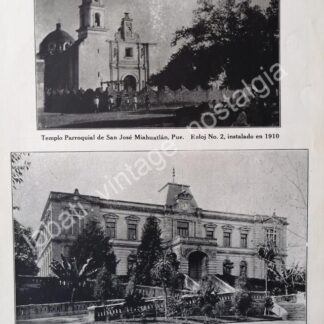 GRABADO ANTIGUO MANICOMIO LA CASTAÑEDA Y HOSPICIO 1924