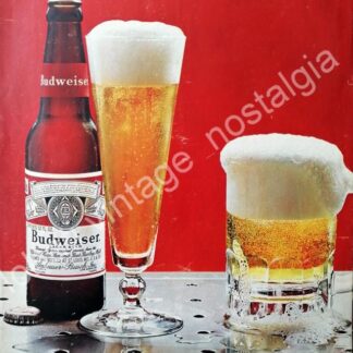 CARTEL ANTIGUO ORIGINAL DE CERVEZA BUDWEISER 1966