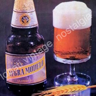 CARTEL ANTIGUO ORIGINAL DE CERVEZA NEGRA MODELO 1970s CERVECERIA MODELO