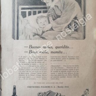 CARTEL ANTIGUO ORIGINAL DE CERVEZA TONICO PALERMO 1930s ARGENTINA /14