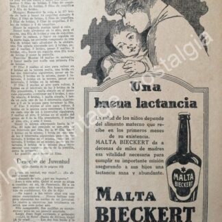 CARTEL ANTIGUO ORIGINAL DE CERVEZA SIN ALCOHOL BIECKERT 1930s ARGENTINA /3