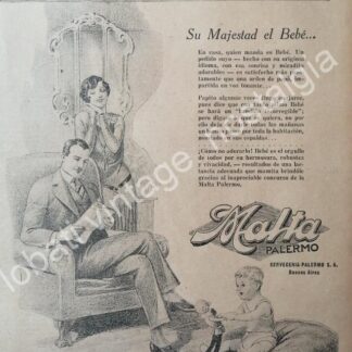 CARTEL ANTIGUO ORIGINAL DE CERVEZA PALERMO 1930s ARGENTINA CERVECERIA PALERMO /12