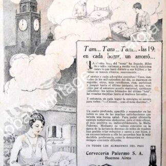 CARTEL ANTIGUO ORIGINAL DE CERVEZA PALERMO 1931 ARGENTINA CERVECERIA PALERMO