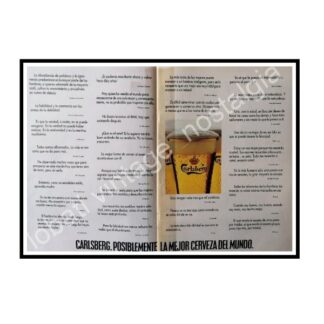 CARTEL ANTIGUO ORIGINAL DE CERVEZA CARLSBERG 1987 / RARO
