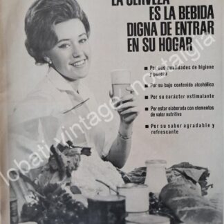 CARTEL ANTIGUO ORIGINAL DE ASOCIACION NACIONAL DE FABRICANTES DE CERVEZA 1961 / RARO