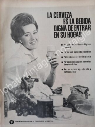 CARTEL ANTIGUO ORIGINAL DE ASOCIACION NACIONAL DE FABRICANTES DE CERVEZA 1961 / RARO