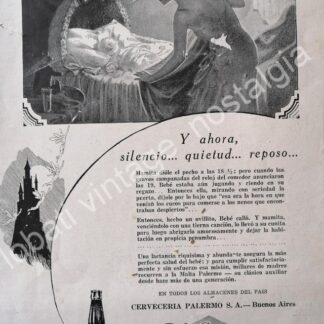 CARTEL ANTIGUO ORIGINAL DE CERVEZA PALERMO 1931 ARGENTINA