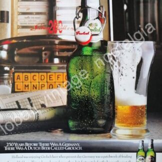CARTEL ANTIGUO ORIGINAL DE CERVEZA GROLSCH 1980s / RARO