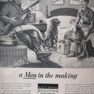 CARTEL ANTIGUO ORIGINAL DE FUNDACION NACIONAL DE TIRO DEPORTIVO 1963 U.S.A