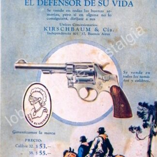 CARTEL ANTIGUO ORIGINAL DE ARMAS. REVOLVER EL CASCO 1927 / MUY RARO