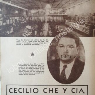 CARTEL ANTIGUO ORIGINAL DE TIENDA LA POPULAR. DE MANUEL SOTO OLEA , NAV. SONORA