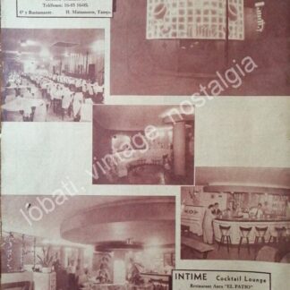 CARTEL ANTIGUO ORIGINAL DE RESTAURANT INTIME 1955 MATAMOROS /SUPER RARO