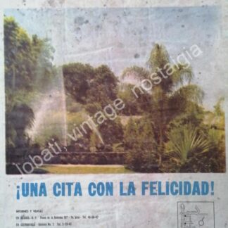 CARTEL ANTIGUO ORIGINAL DE COLONIA PEDREGAL DE LAS FUENTES. CUERNAVACA 1959