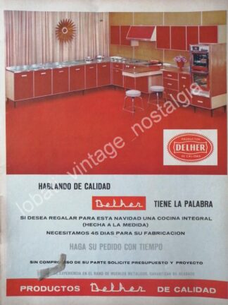 CARTEL ANTIGUO ORIGINAL DE COCINAS DELHER 1968 /4