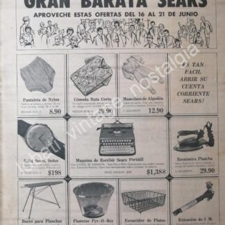 CARTEL ANTIGUO ORIGINAL DE TIENDA SEARS 1967 /5
