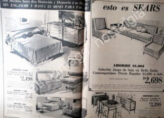 CARTEL ANTIGUO ORIGINAL DE TIENDA SEARS 1967 MUEBLES /8