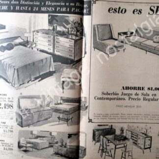 CARTEL ANTIGUO ORIGINAL DE TIENDA SEARS 1967 MUEBLES /8
