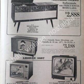 CARTEL ANTIGUO ORIGINAL DE TIENDA SEARS 1967 ELECTRONICA