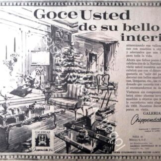 CARTEL ANTIGUO ORIGINAL DE TIENDA GALERIAS CHIPPENDALE S.A 1967
