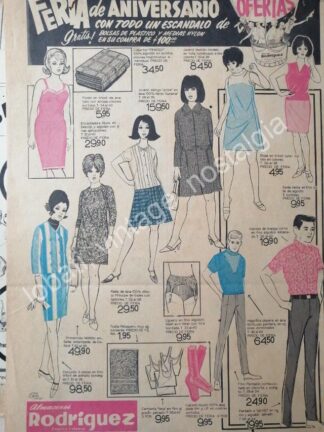 CARTEL ANTIGUO ORIGINAL DE TIENDA ALMACENES RODRIGUEZ DE PUEBLA 1967
