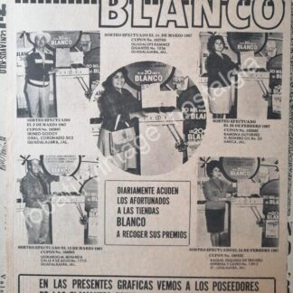 CARTEL ANTIGUO ORIGINAL DE TIENDA BLANCO 1967 20 ANIVERSARIO