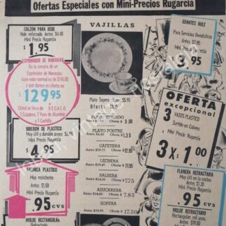 CARTEL ANTIGUO ORIGINAL DE TIENDA CASA RUGARCIA 1967 PUEBLA