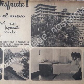 CARTEL ANTIGUO ORIGINAL DE HOTEL MAJESTIC DE ACAPULCO 1967 /5