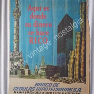 CARTEL ANTIGUO ORIGINAL DE BANCO DE CEDULAS HIPOTECARIAS 1967