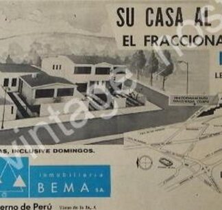 CARTEL ANTIGUO ORIGINAL DE COLONIA. RINCONADA COAPA 1969 INMOBILIARIA BEMA S.A