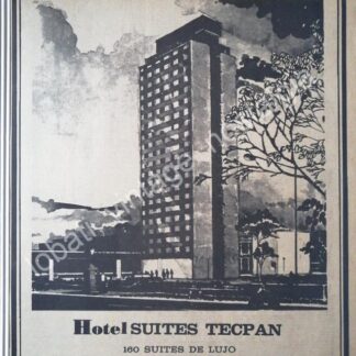 CARTEL ANTIGUO ORIGINAL DE HOTEL SUITES TECPAN 1960s /2