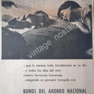 CARTEL ANTIGUO ORIGINAL DE BONOS DEL AHORRO NACIONAL 1969