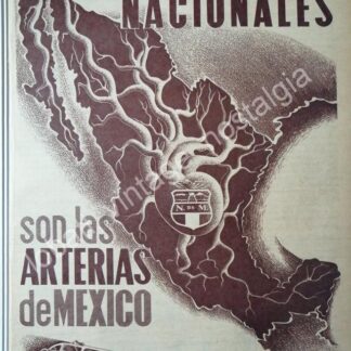 CARTEL ANTIGUO ORIGINAL DE FERROCARRILES NACIONALES 1955 TRENES