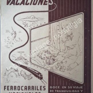 CARTEL ANTIGUO ORIGINAL DE FERROCARRILES NACIONALES 1956