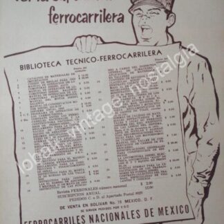 CARTEL ANTIGUO ORIGINAL DE FERROCARRILES NACIONALES Y SUS MANUALES 1956