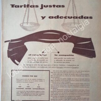 CARTEL ANTIGUO ORIGINAL DE TELEFONOS DE MEXICO 1955
