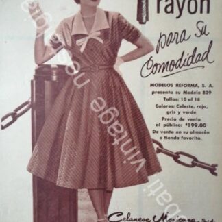 CARTEL ANTIGUO ORIGINAL DE CELANESE MEXICANA S.A Y TELA DE RAYON 1956