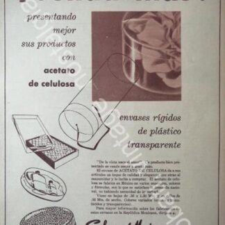 CARTEL ANTIGUO ORIGINAL DE CELANESE MEXICANA S.A Y ACETATO DE CELULOSA 1956