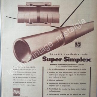 CARTEL ANTIGUO ORIGINAL DE ASBESTOS DE MEXICO S.A 1956