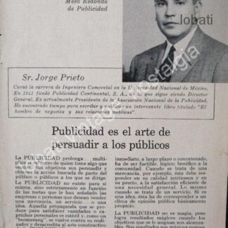 CARTEL ANTIGUO ORIGINAL DE JORGE PRIETO 1950s PUBLICISTA. PUBLICIDAD CONTINENTAL S.A