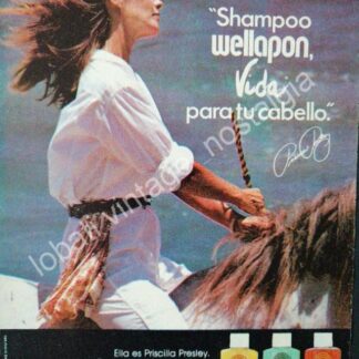 CARTEL ANTIGUO ORIGINAL DE PRICILA PRESLEY Y CHAMPOO WELLAPON 1980s / FEP